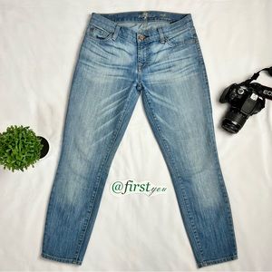 7 For All Mankind Crop Roxanne Blue Jeans Size 26